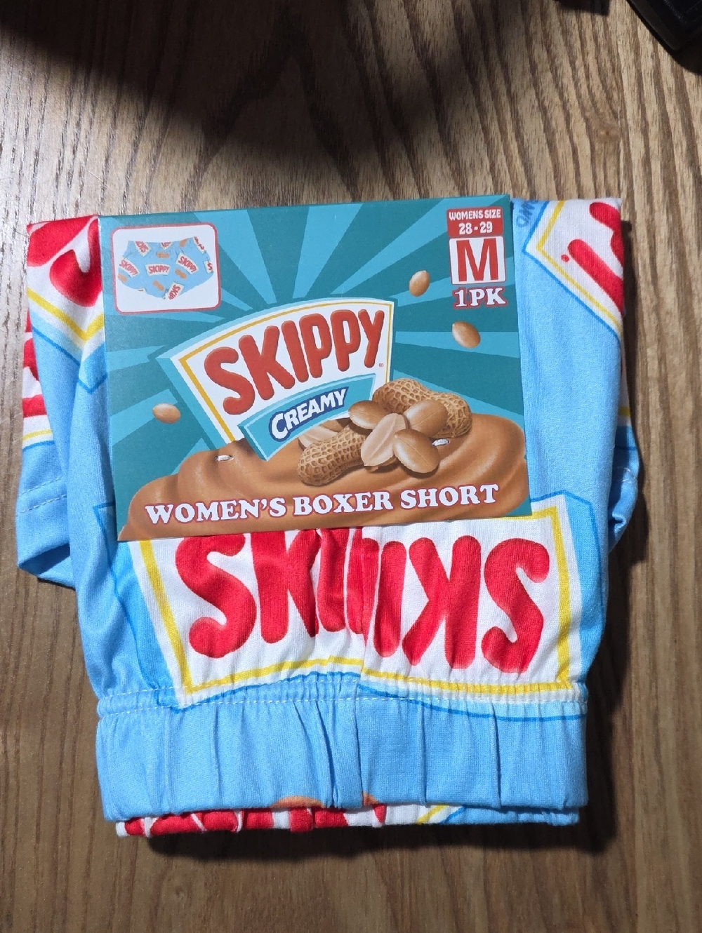 Skippy Creamy Women's Boxer Shorts - Light Blue with Red Logo